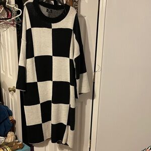 Dressed in LALA Black and White Checkered Dress